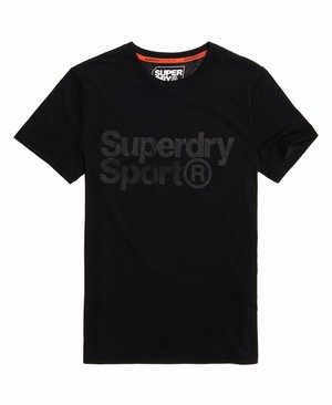 Superdry Core Sport Graphic Férfi Pólók Fekete | DAGQL0532